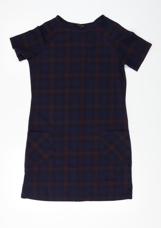 New Look  Womens Blue Check  A-Line  Size 10