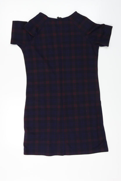 New Look  Womens Blue Check  A-Line  Size 10