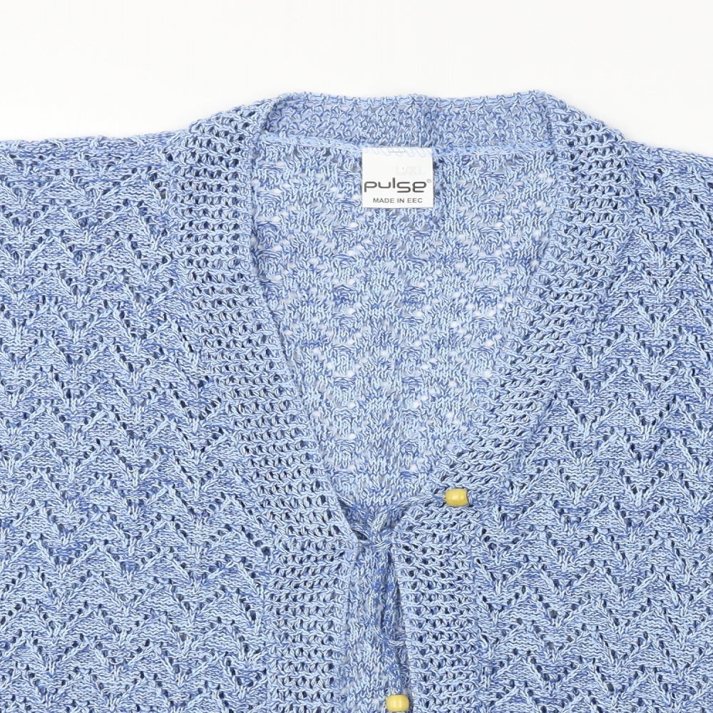 Womens UK Size L Pulse Blue Cardigan Jumper