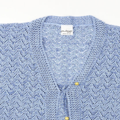 Womens UK Size L Pulse Blue Cardigan Jumper