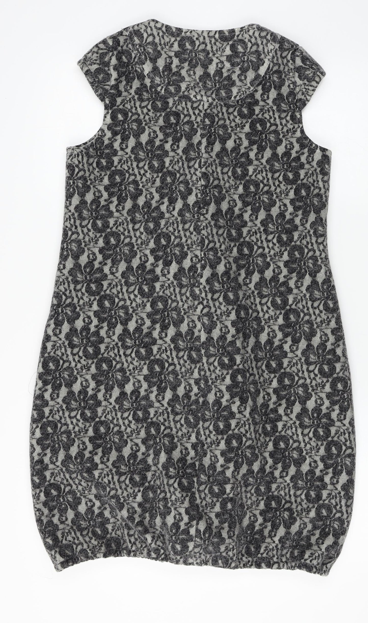Avoca  Womens Grey Floral  Cardigan Jumper Size S