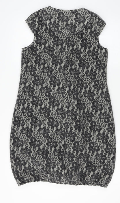Avoca  Womens Grey Floral  Cardigan Jumper Size S
