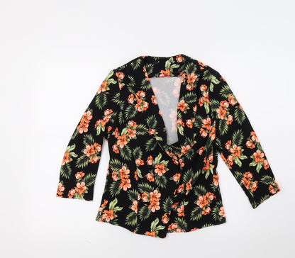915 Generation Girls Black Floral  Jacket Coat Size 12-13 Years