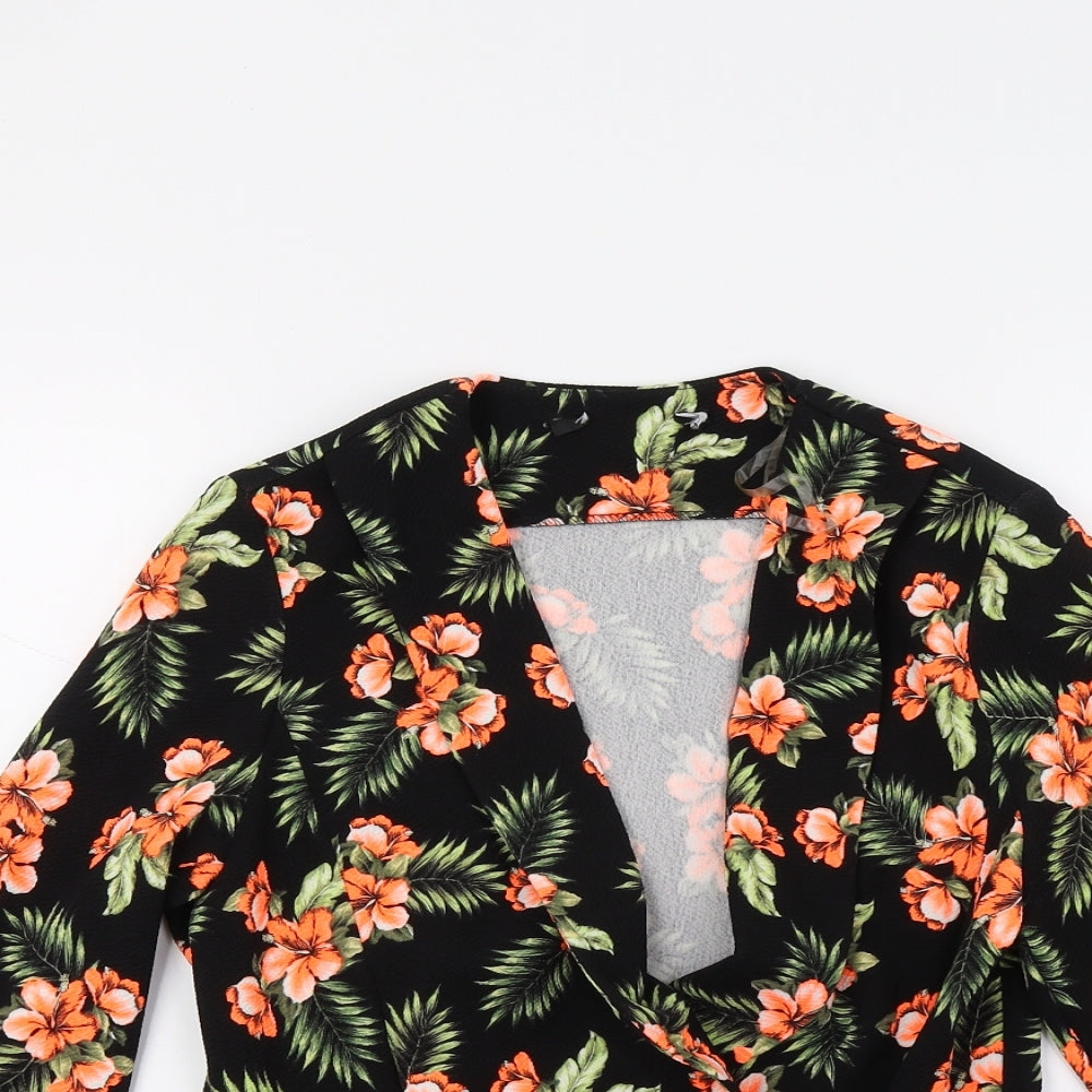 915 Generation Girls Black Floral  Jacket Coat Size 12-13 Years