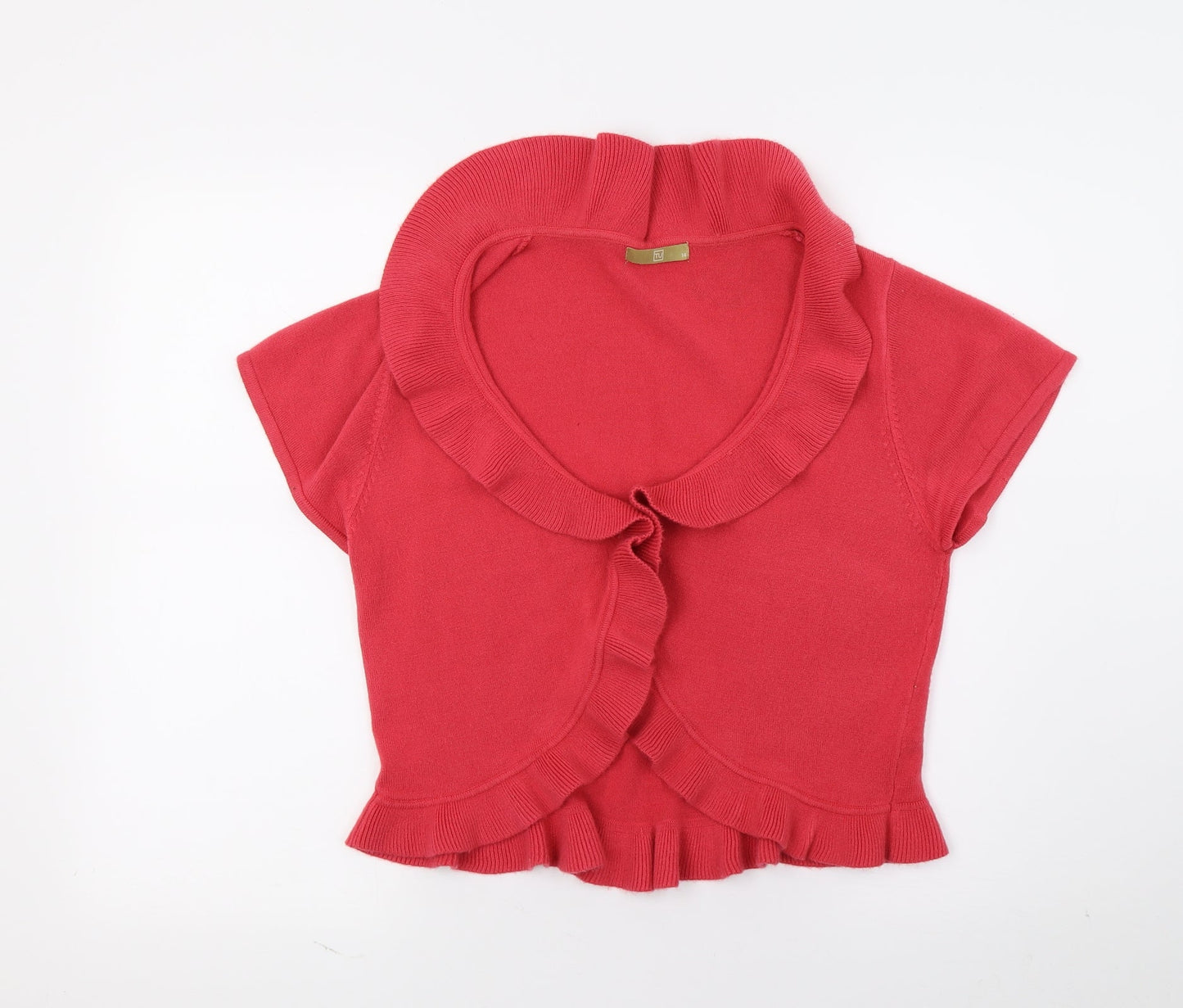 TU Womens Red  Knit Cardigan Jumper Size 14