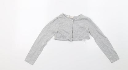 H&M Girls Grey   Cardigan Jumper Size 5-6 Years  - Croped