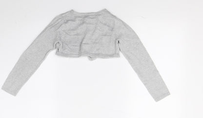 H&M Girls Grey   Cardigan Jumper Size 5-6 Years  - Croped