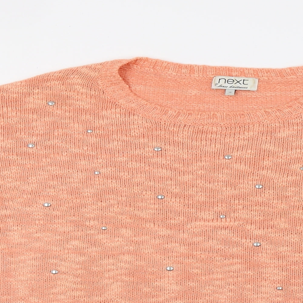 Womens UK Size 12 NEXT Orange Pullover Jumper