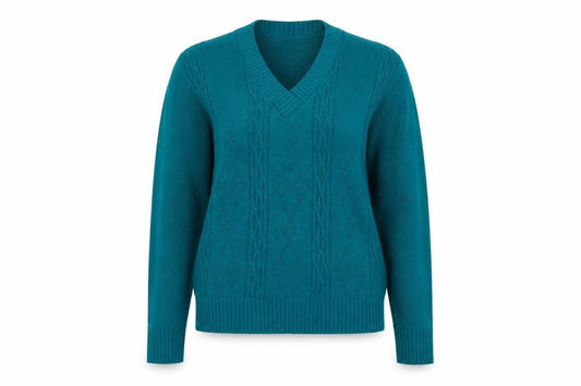 Front view of Pure & natural women’s green knit jumper, size L