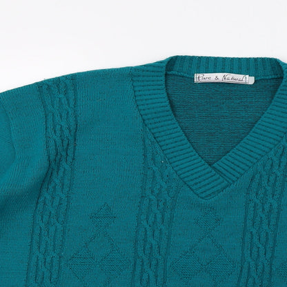 Womens UK Size L Pure & natural Green Pullover Jumper