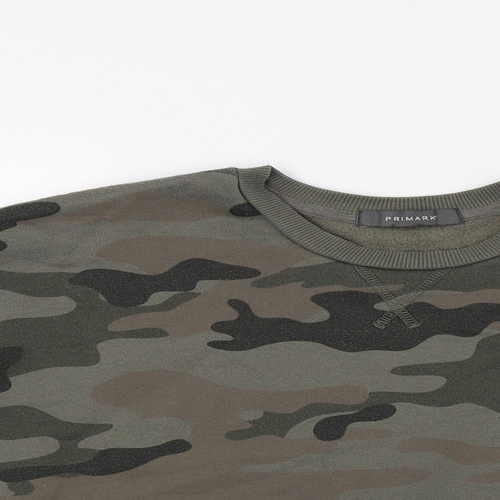 Primark Womens Green Camouflage  Pullover Sweatshirt Size 2XS  - Croped