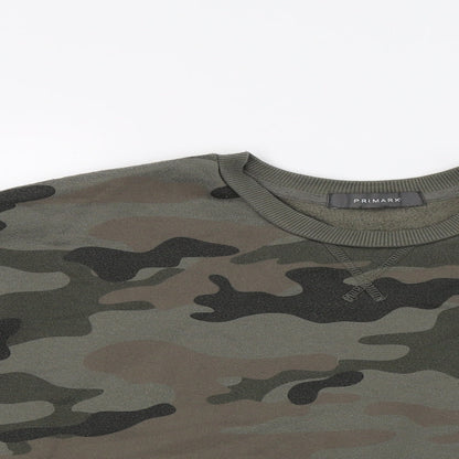 Primark Womens Green Camouflage  Pullover Sweatshirt Size 2XS  - Croped