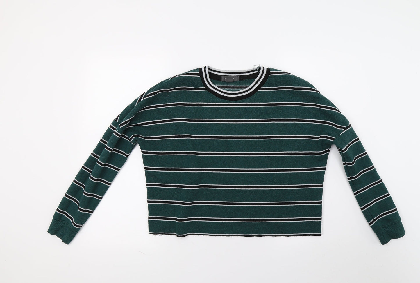 Primark Womens Green Striped  Pullover Sweatshirt Size XS