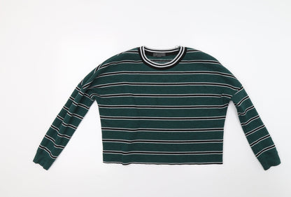 Primark Womens Green Striped  Pullover Sweatshirt Size XS
