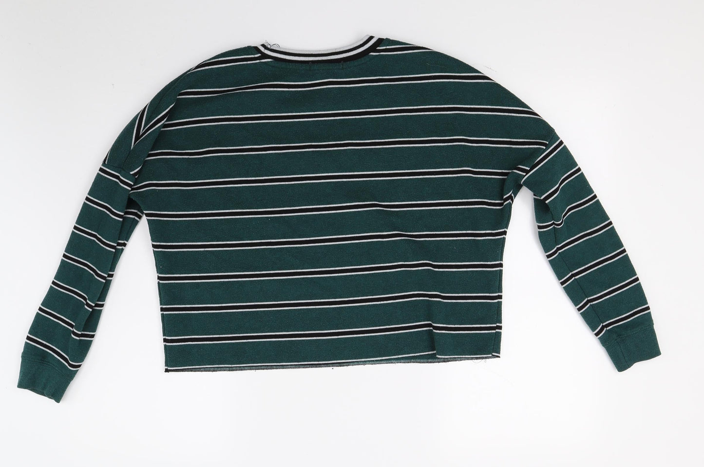 Primark Womens Green Striped  Pullover Sweatshirt Size XS