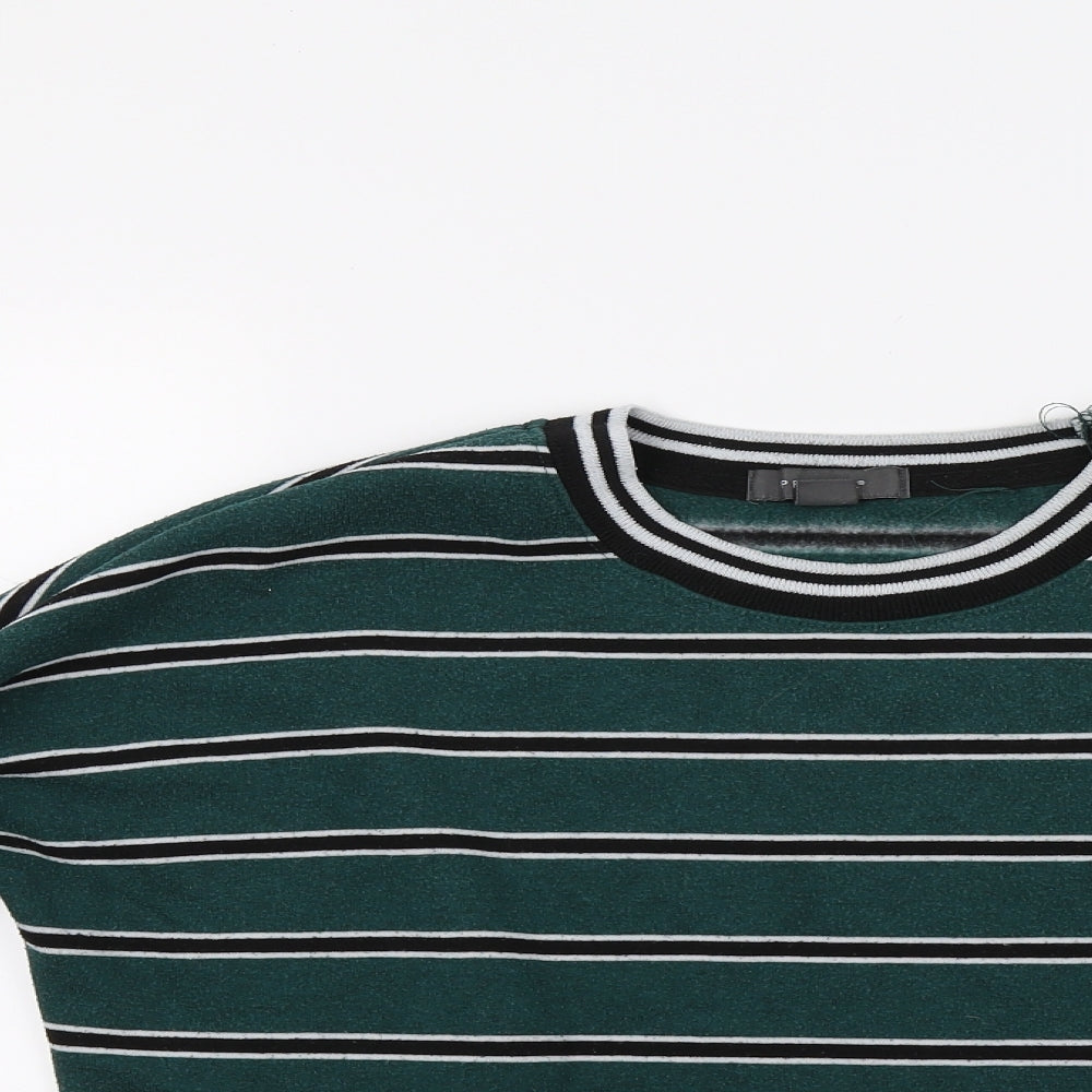 Primark Womens Green Striped  Pullover Sweatshirt Size XS