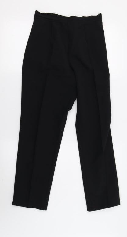 Womens UK Size 12 Preworn Regular Fit Capri Black Trousers