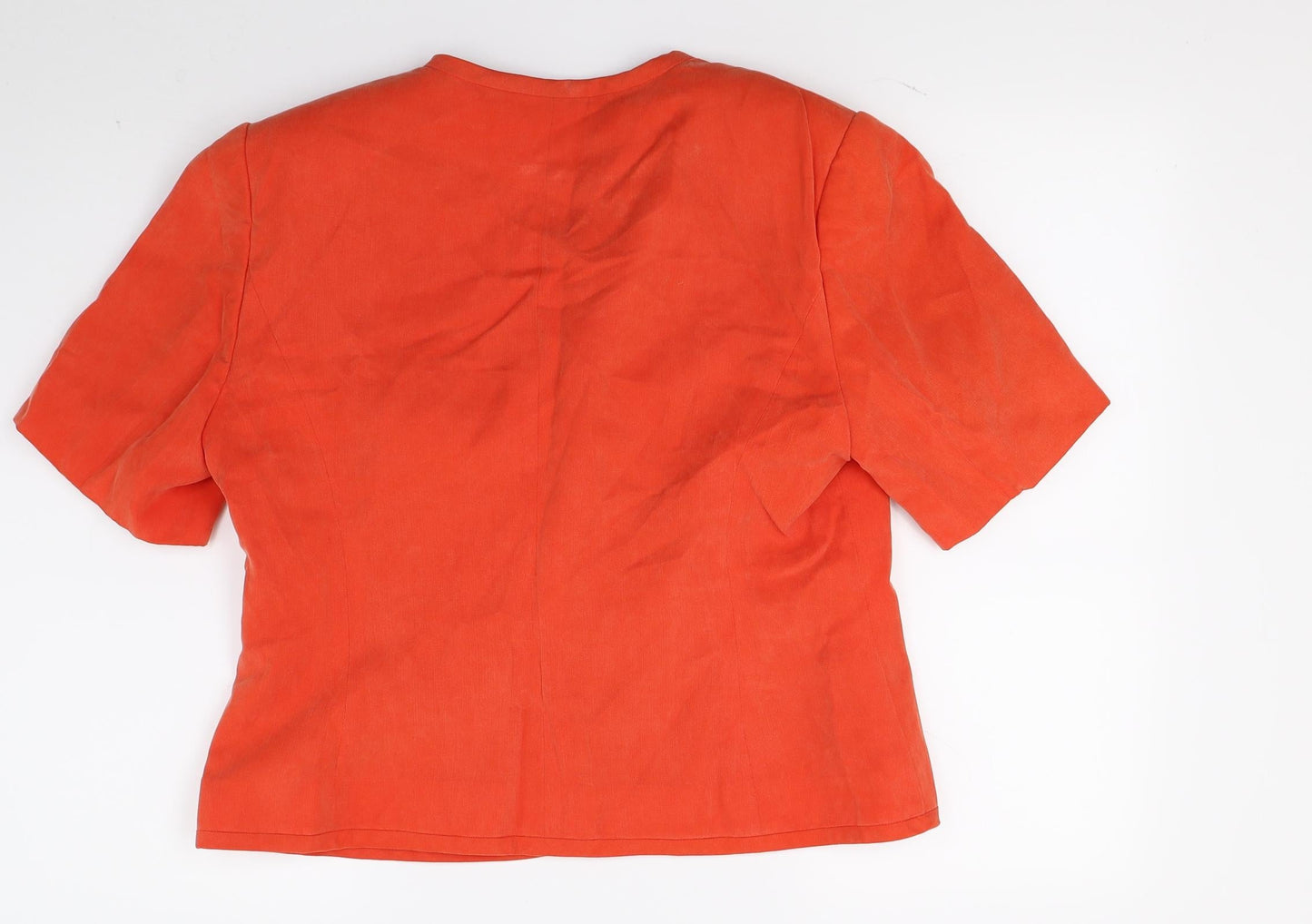 Womens UK Size 14 Country Casuals Orange Basic Button-Up