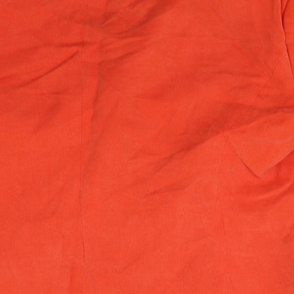 Womens UK Size 14 Country Casuals Orange Basic Button-Up