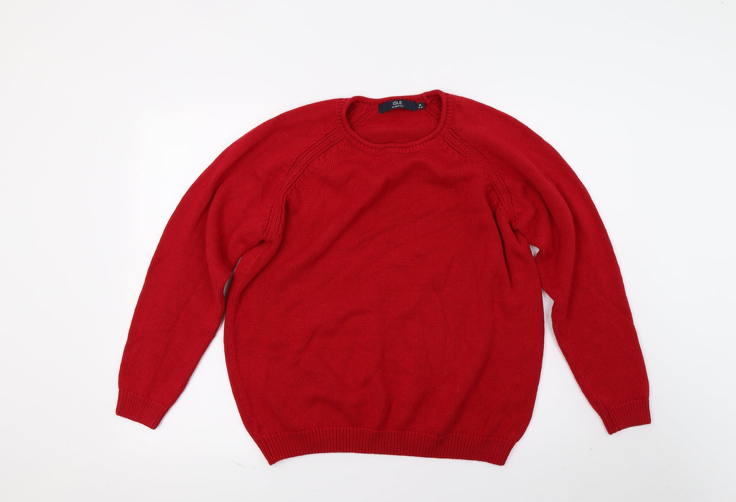 Womens UK Size M isle Red Pullover Jumper