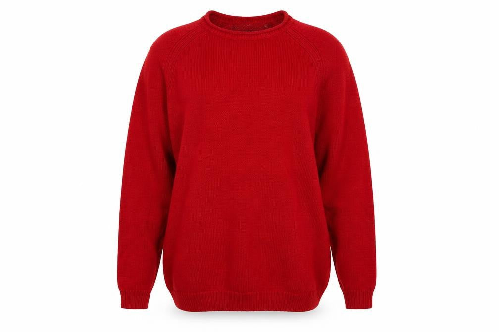 Womens UK Size M isle Red Pullover Jumper
