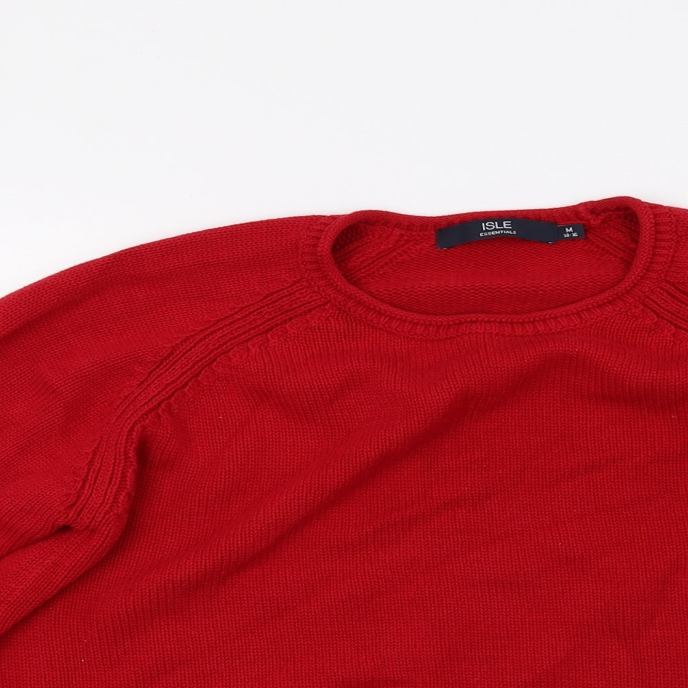 Womens UK Size M isle Red Pullover Jumper