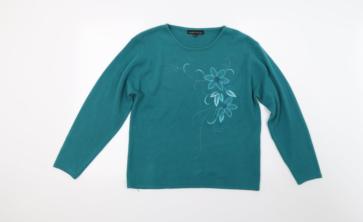 Womens UK Size M Lauren taylor Green Pullover Jumper