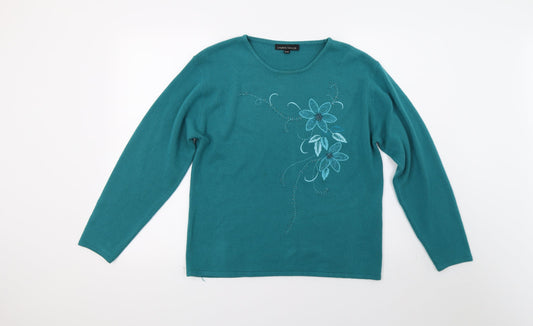 Womens UK Size M Lauren taylor Green Pullover Jumper
