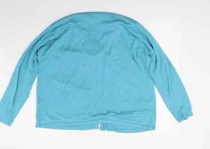 Womens UK Size XL BM Blue Cardigan Jumper