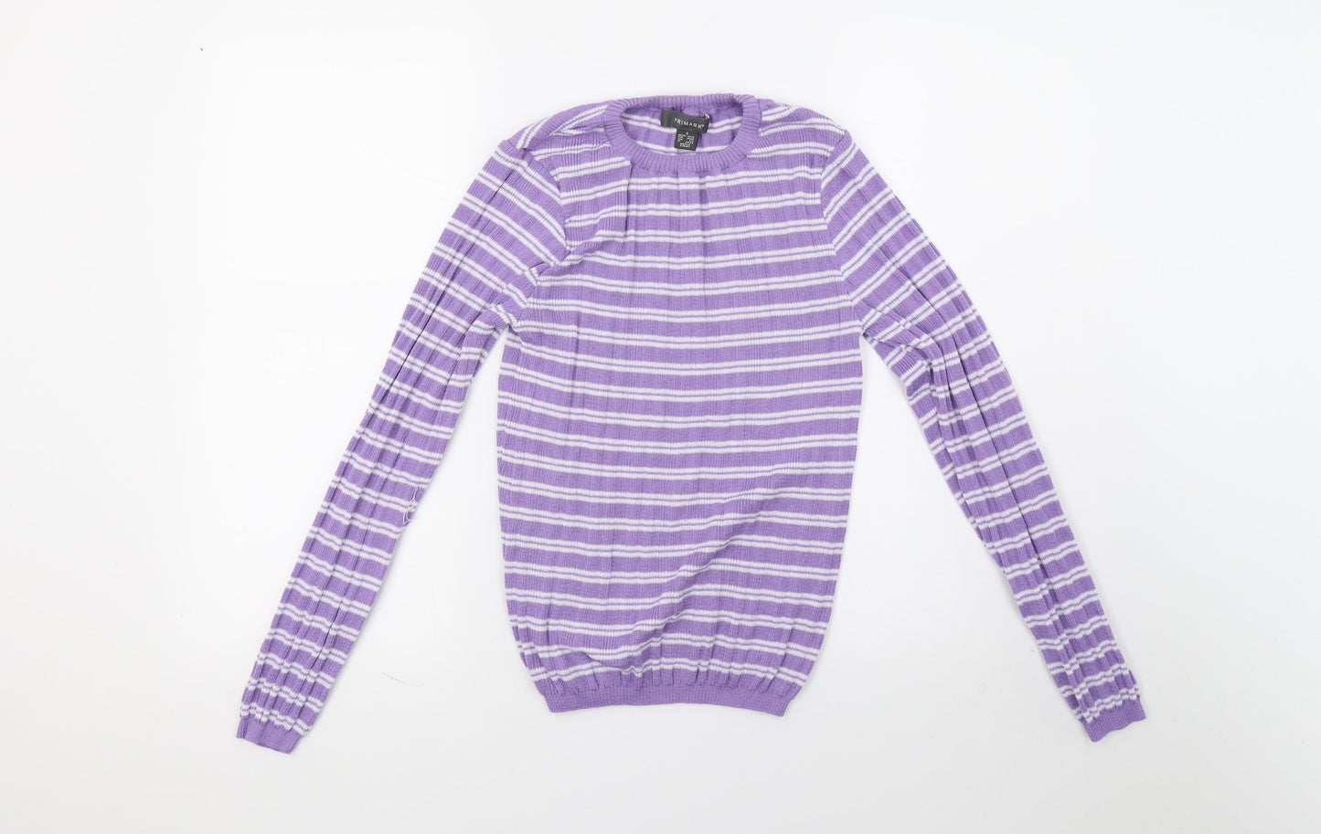 Primark Womens Purple Striped Knit Pullover Jumper Size 10