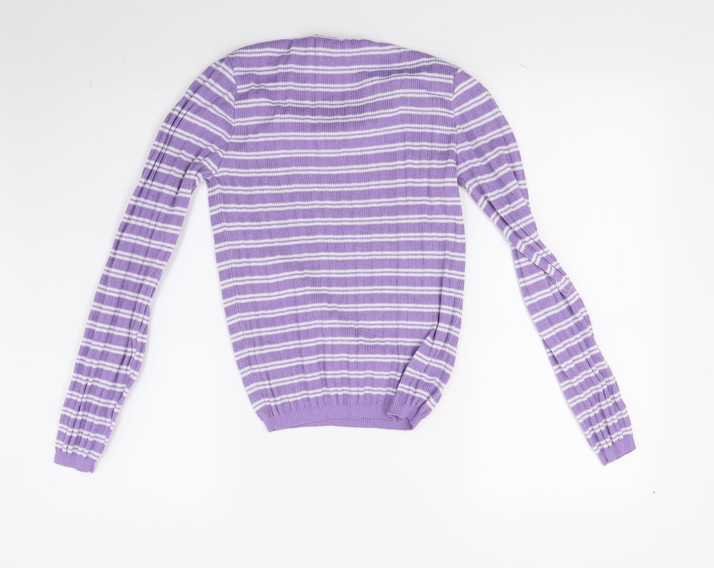 Primark Womens Purple Striped Knit Pullover Jumper Size 10