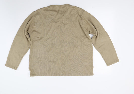 Klassique Womens Brown Floral Knit Pullover Jumper Size L