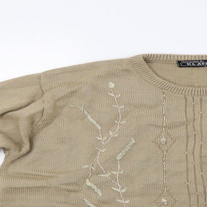 Womens UK Size L Klassique Brown Pullover Jumper