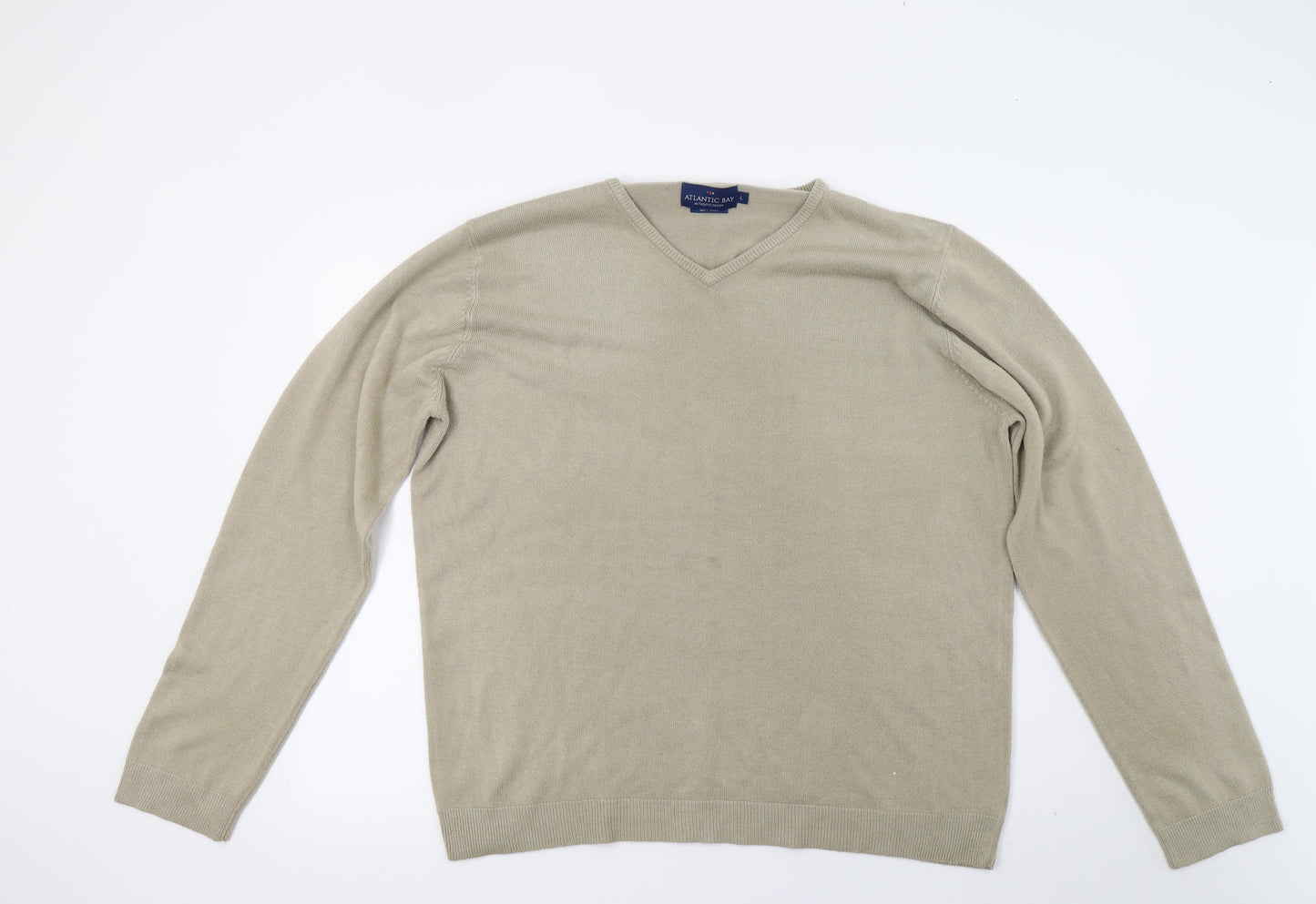 Atlantic Bay Mens Beige   Pullover Jumper Size L