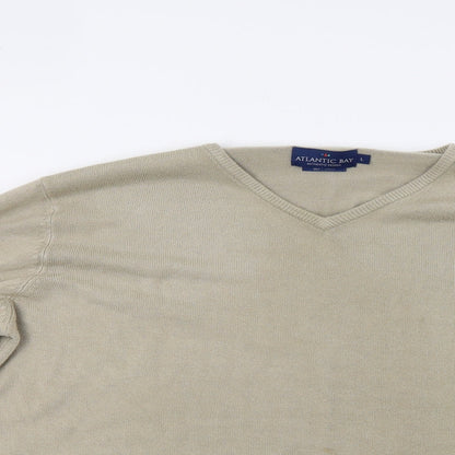 Atlantic Bay Mens Beige   Pullover Jumper Size L