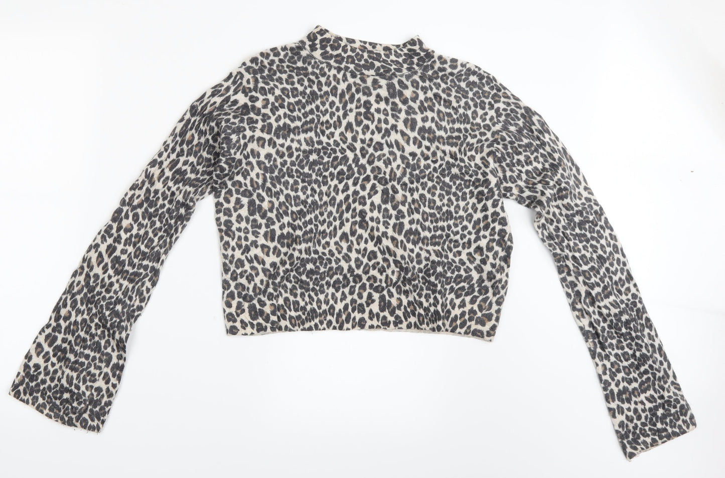 Womens UK Size 8 Topshop Brown Cropped Blouse