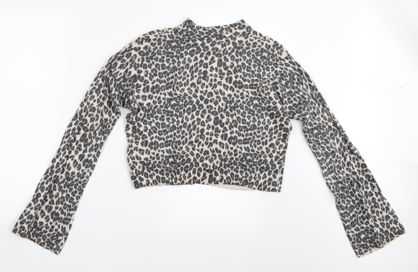 Womens UK Size 8 Topshop Brown Cropped Blouse