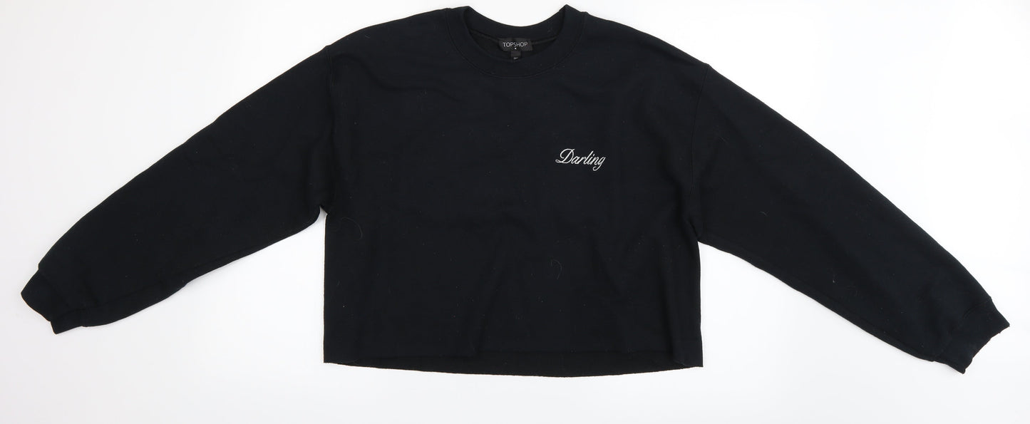 Womens UK Size M Topshop Black Pullover Jumper
