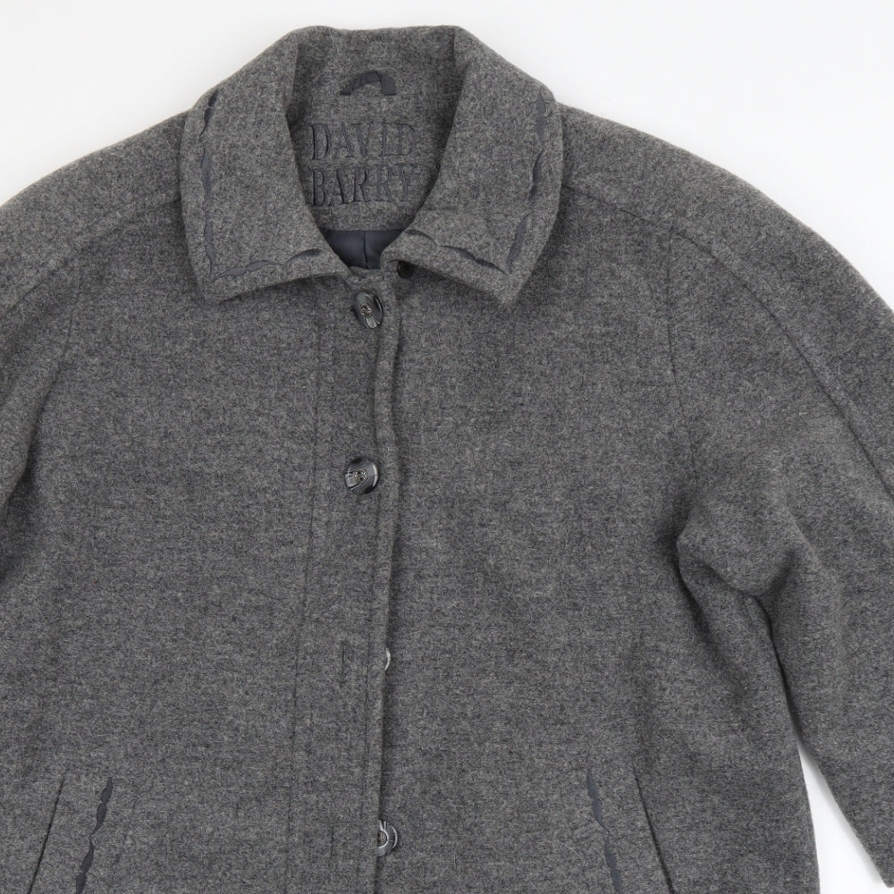 David Barry Womens Grey   Pea Coat Coat Size 14