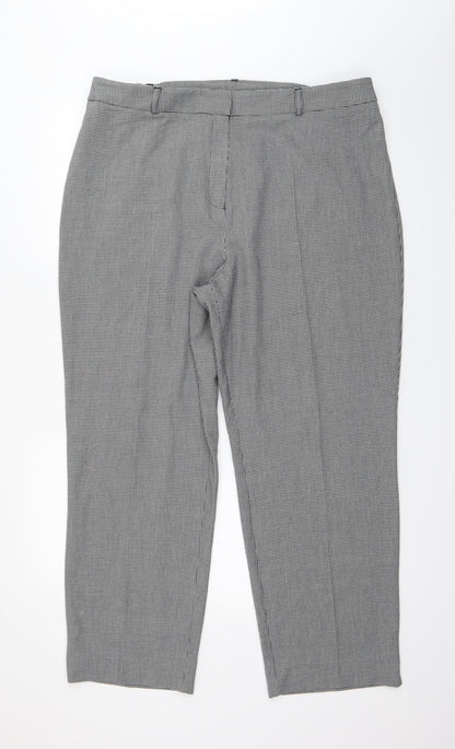 Classics Womens White Houndstooth  Sweatpants Trousers Size 20 L26 in