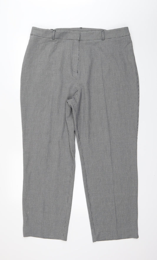 Classics Womens White Houndstooth  Sweatpants Trousers Size 20 L26 in