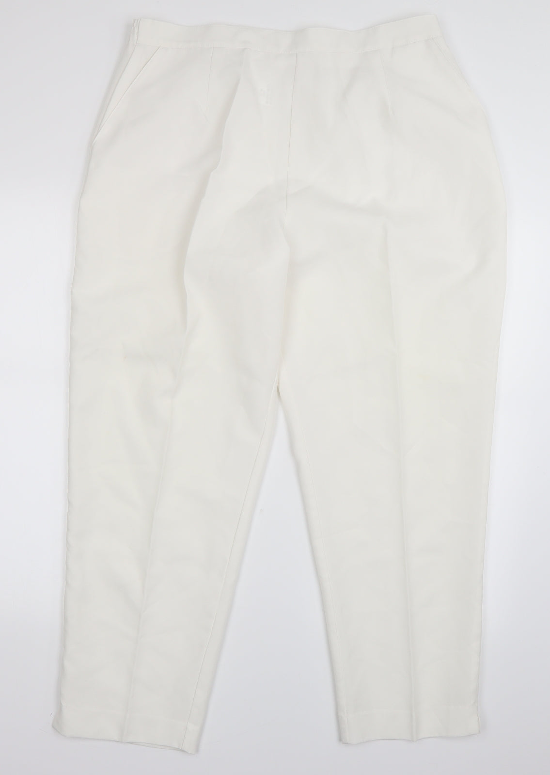Womens UK Size 20 Preworn Regular Fit  White Trousers