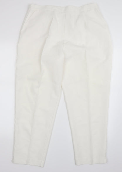 Womens UK Size 20 Preworn Regular Fit  White Trousers