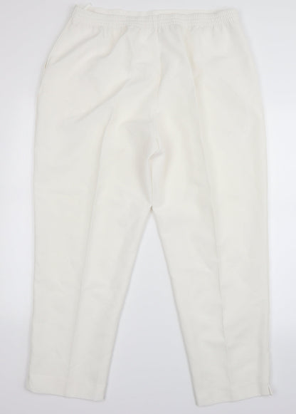 Womens UK Size 20 Preworn Regular Fit  White Trousers