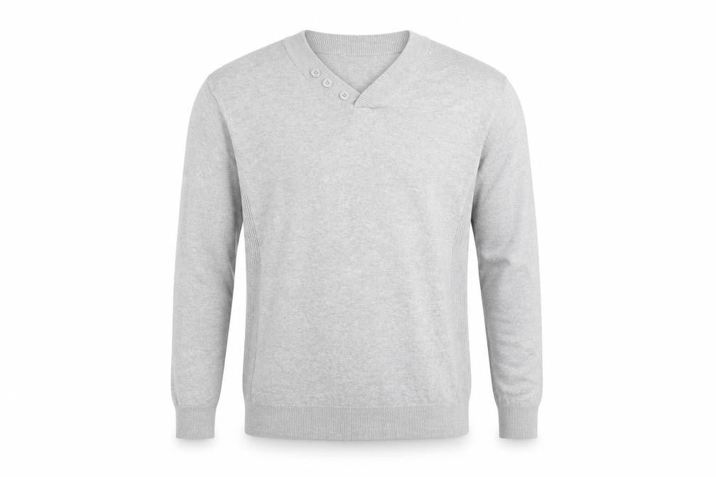 Mens UK Size XL New Look Grey Henley Jumper