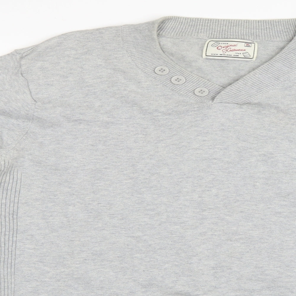 New Look Mens Grey   Henley Jumper Size XL