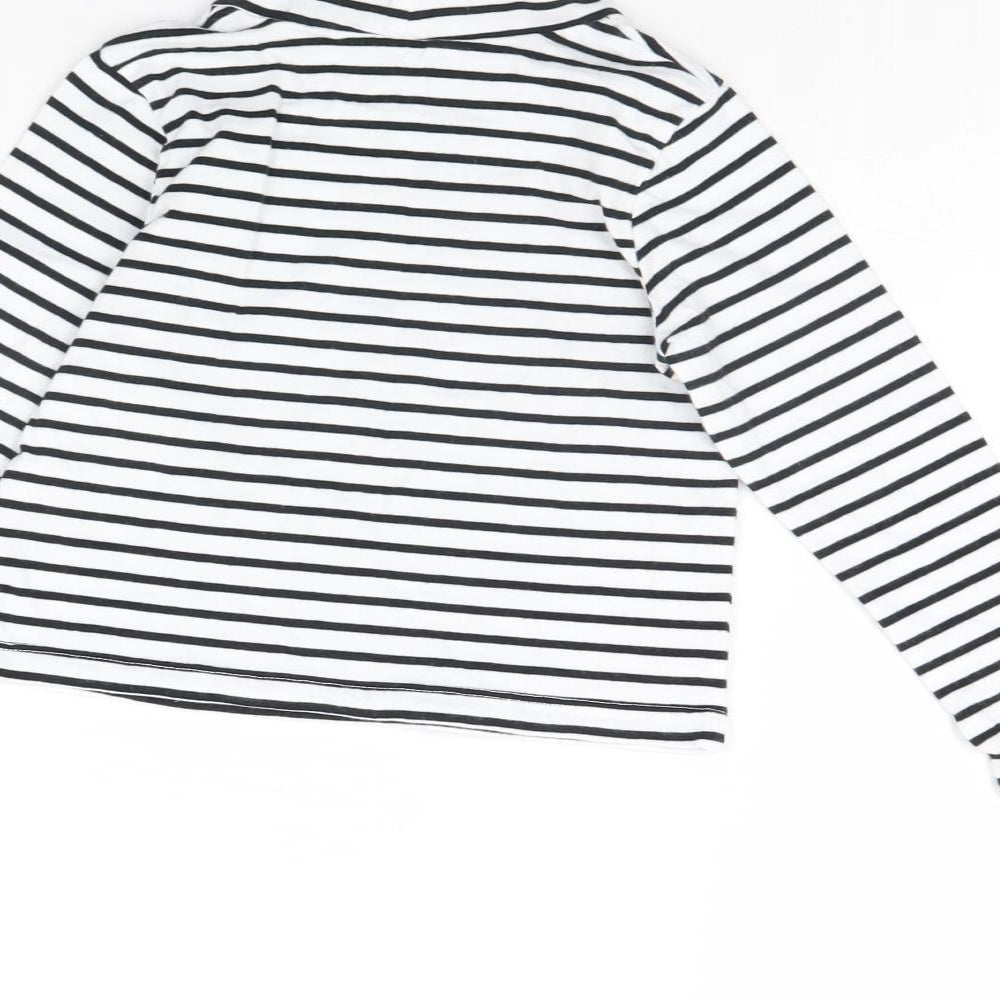 George Girls Black Striped  Pullover T-Shirt Size 3 Years