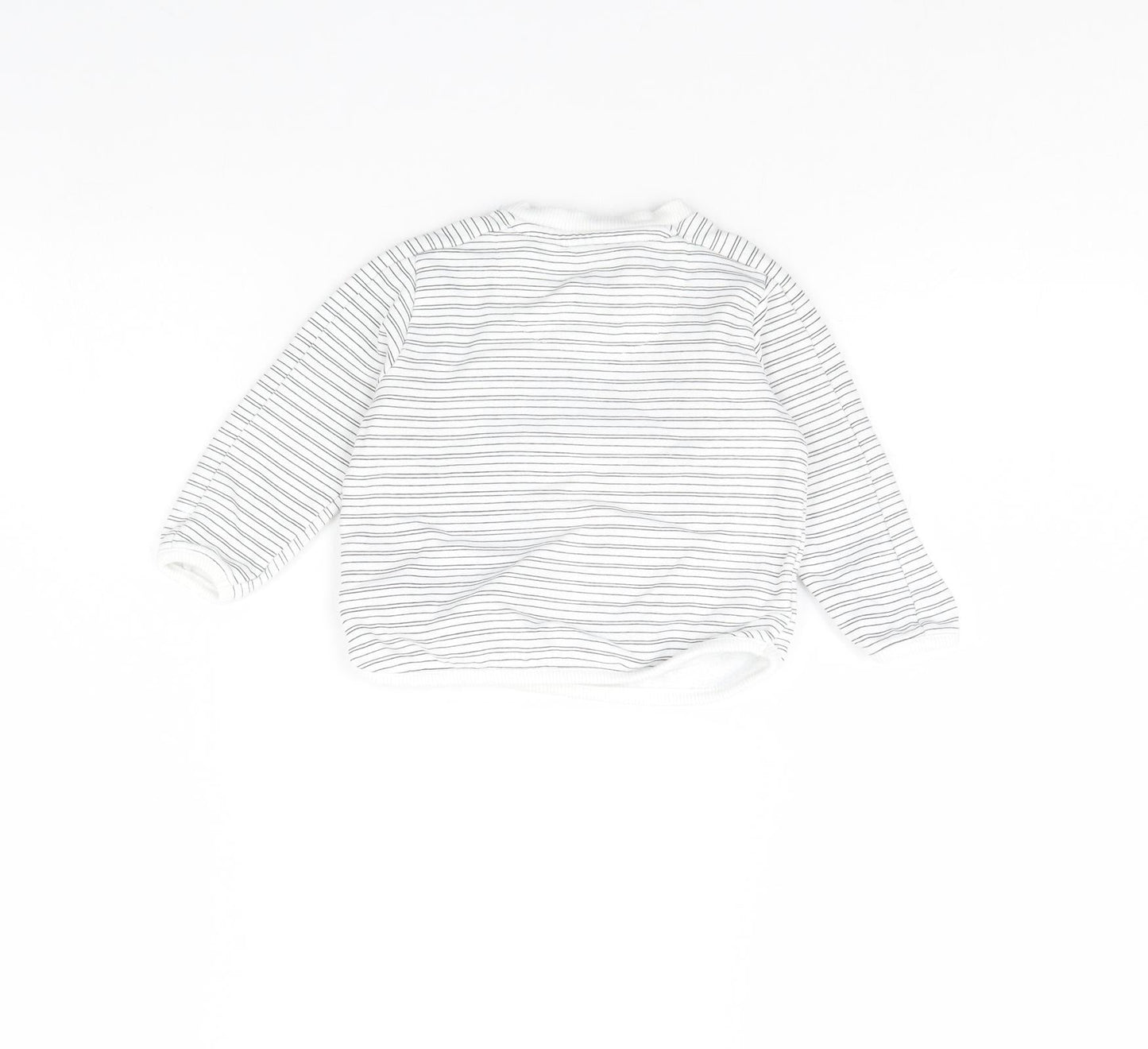F&F Girls White Striped Rayon Pullover Jumper Size 3-6 Months