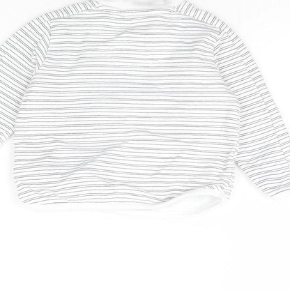 F&F Girls White Striped Rayon Pullover Jumper Size 3-6 Months