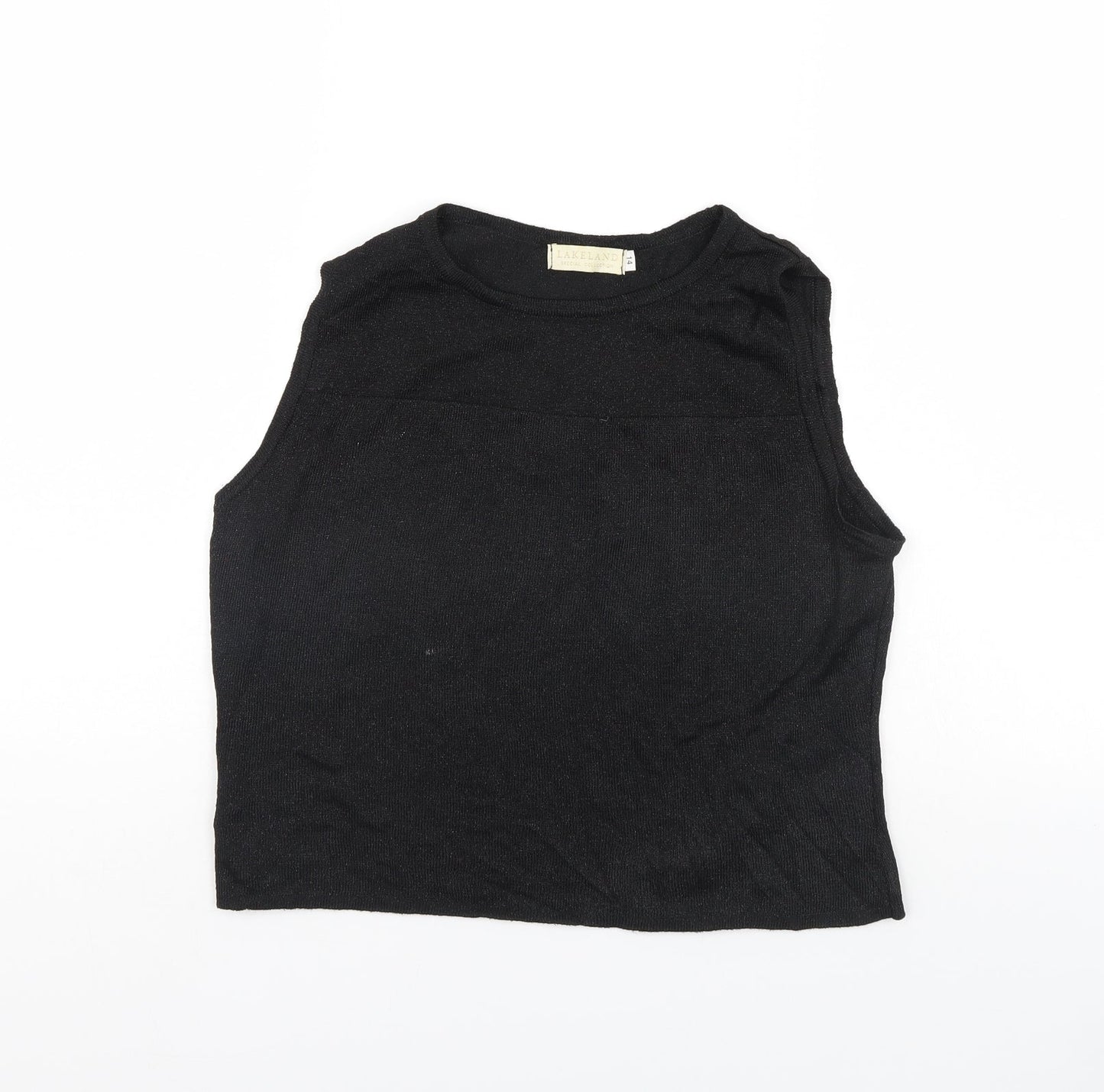 Lakeland Womens Black   Cropped Blouse Size 14